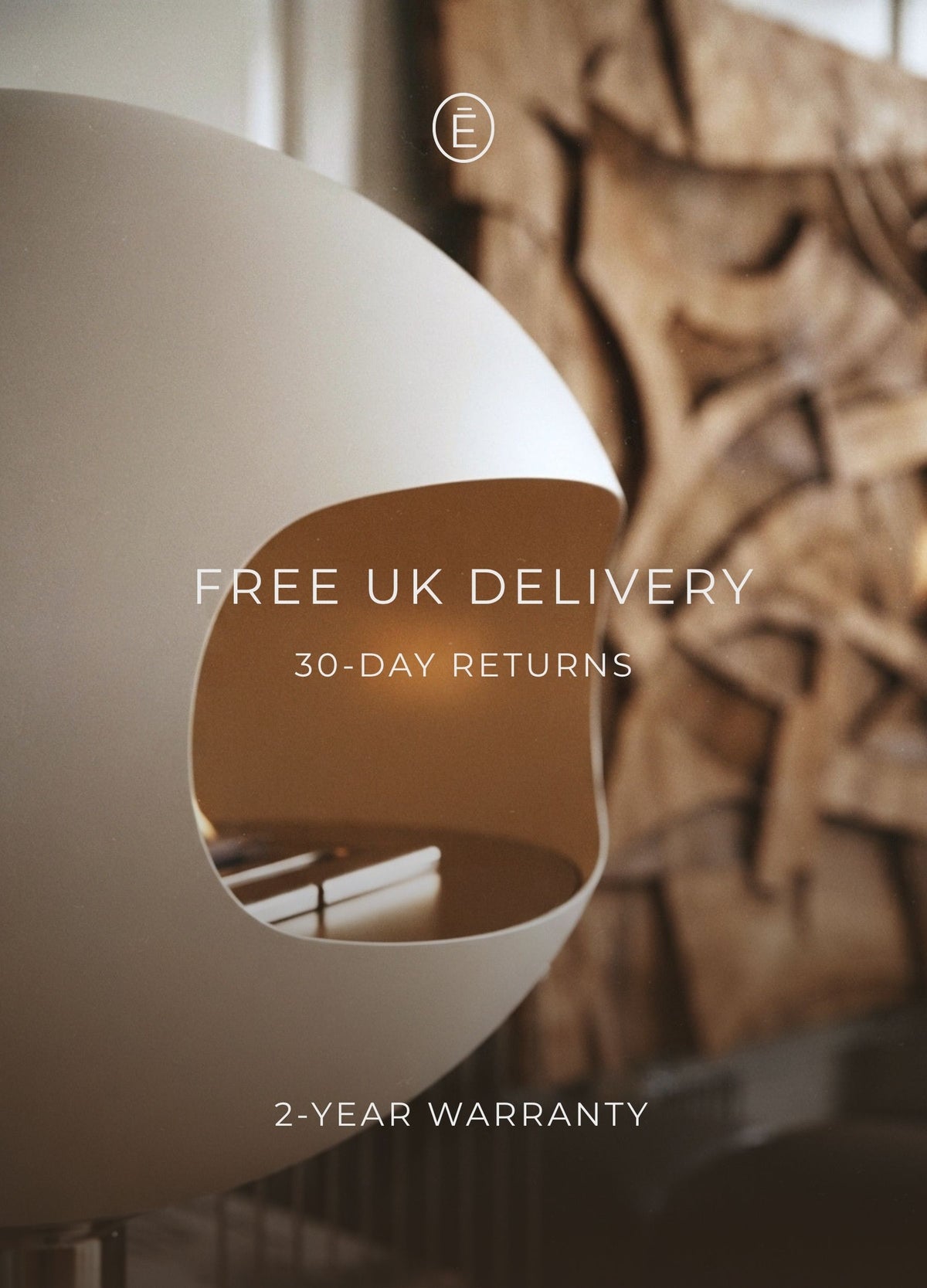 Paul white hanging bioethanol fireplace, free UK delivery, 30-day returns, 2-year warranty